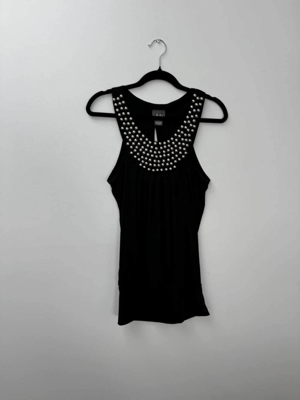 Dots Black Studded Racerback Tank Top